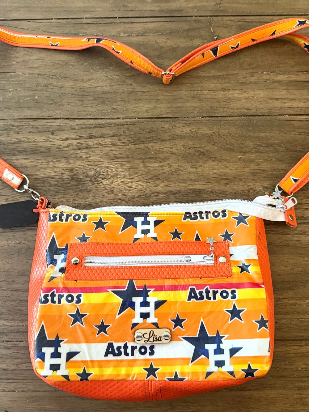 Locally Made Houston Astros Orange Crossbody Bag